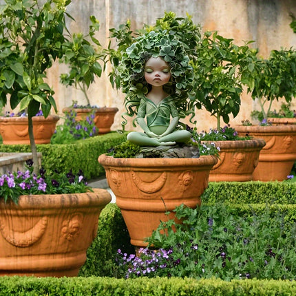 Whimsical Green Leaf Fairy Garden Stake
