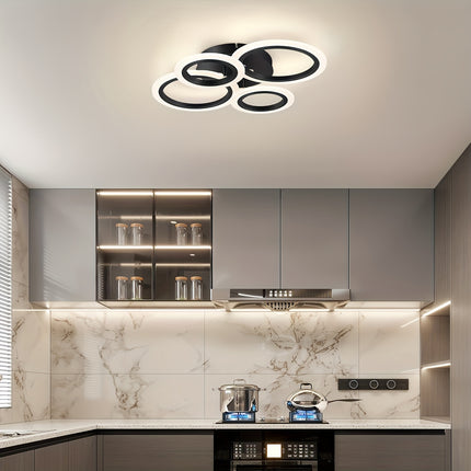 Adjustable Brightness 4-Ring LED Ceiling Light - Flush Mount