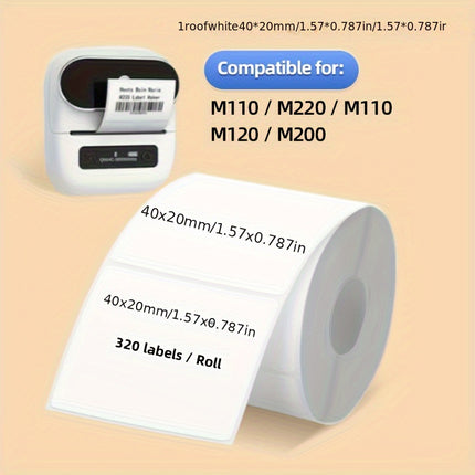 White Square Thermal Label Rolls