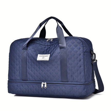 Argyle Pattern Large Capacity Duffle Bag