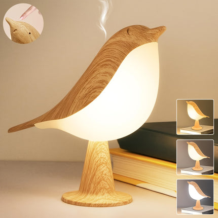 USB Touch-Dimming Bird LED Table Lamp – 3-Color Night Light