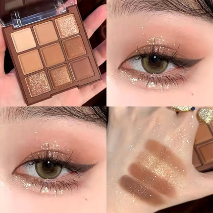 9-Color Chocolate Brown Eyeshadow Palette