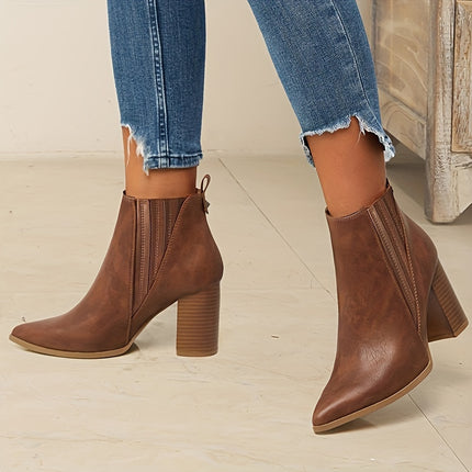 Trendy Chunky Heel Chelsea Boots