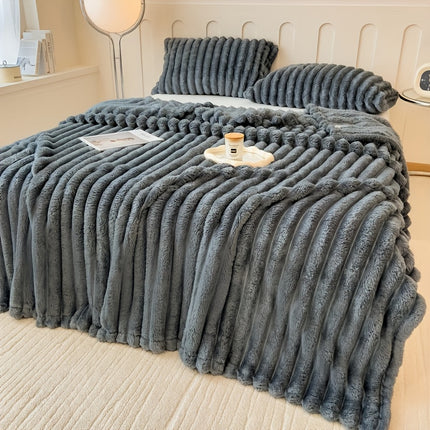 Champagne Plush Throw Blanket – Soft All-Season Comfort - Monti Bargains