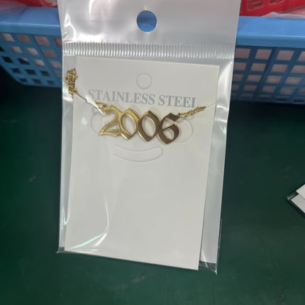 Custom Birth Year Stainless Steel Necklace