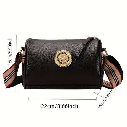 Trendy Leather Barrel Bag