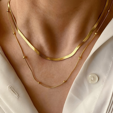 Luxury Double Layer Chain Necklace Set