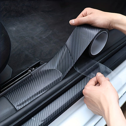 3D Carbon Fiber Sticker – Car Threshold Protection & Style