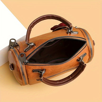 Vintage Boston Flower Satchel Bag