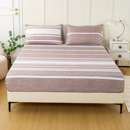 Striped Print Bedding Set - Soft, Comfortable All-Season Set