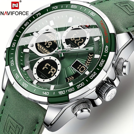 Multi-Functional Leather Quartz Watch