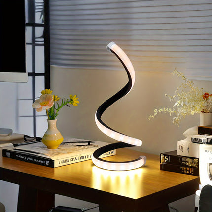 Modern Spiral LED Desk Lamp - Dimmable & Adjustable