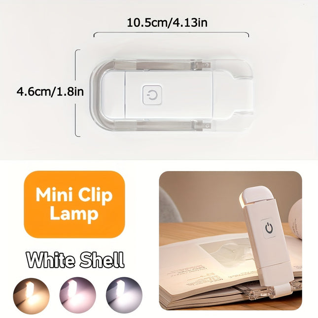 USB Rechargeable Clip-On Reading Light – 3 Color Modes