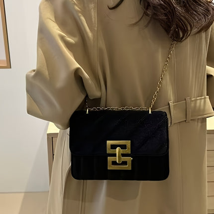Elegant Quilted Velvet Shoulder Bag
