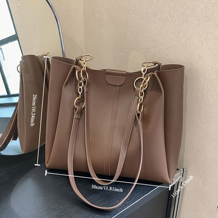 Stylish Faux Leather Tote Bag – Spacious & Versatile - Monti Bargains