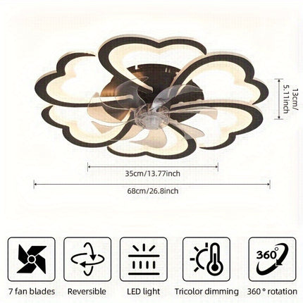 27-inch Modern LED Ceiling Fan with Adjustable Airflow