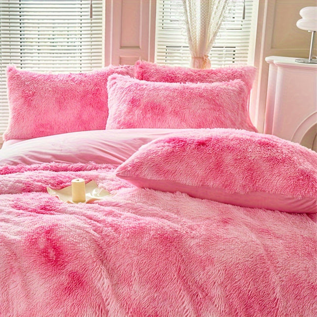 Tie-Dye Plush Duvet Cover Set - Soft & Cozy
