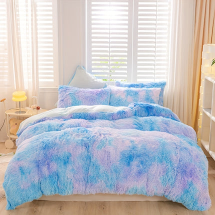 3pcs Tie-Dye Plush Duvet Set – Soft Winter Comfort