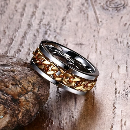 PANASH 8mm Titanium Steel Spinner Ring
