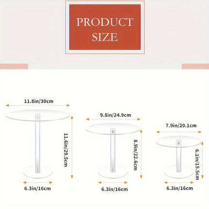 1pc Elegant Transparent Acrylic Cake Stands