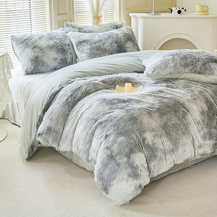 Tie-Dye Plush Duvet Cover Set - Soft & Cozy
