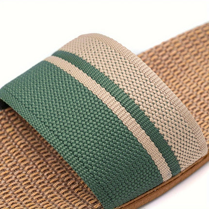 Women's Striped Linen Slippers
