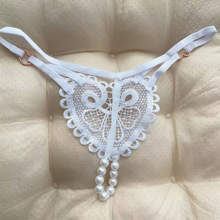 Floral Embroidery Pearl Thongs