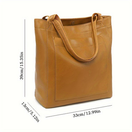 Retro Solid Color Tote Bag