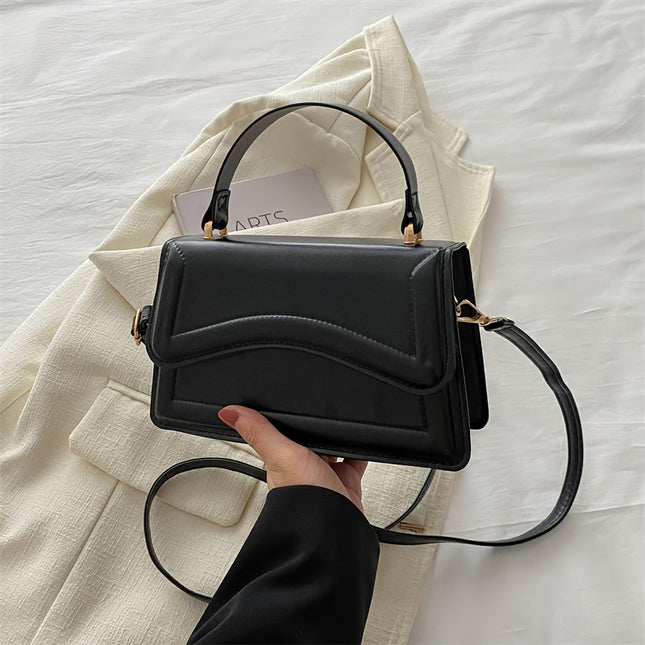 Solid Color Faux Leather Crossbody
