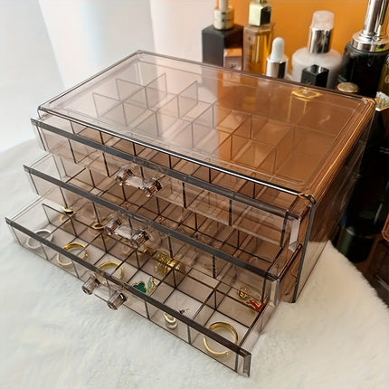 3-Layer Jewelry Organizer with 72 Compartments