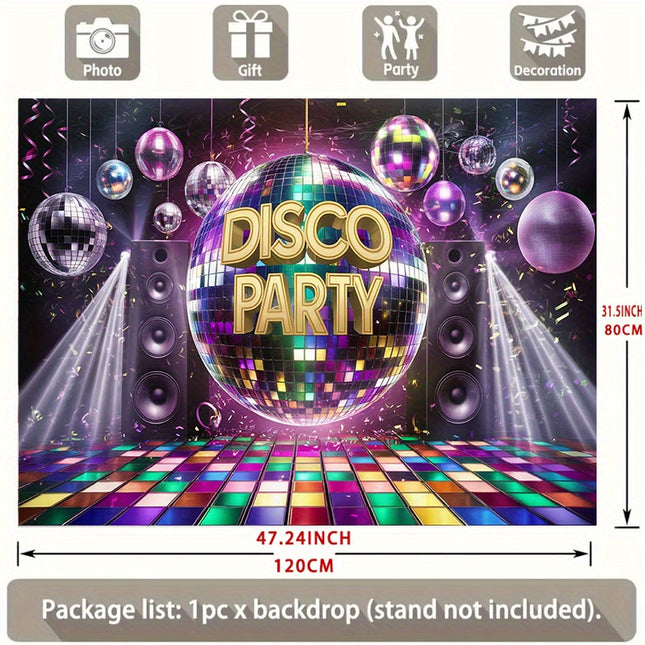 Retro Disco Party Backdrop Banner