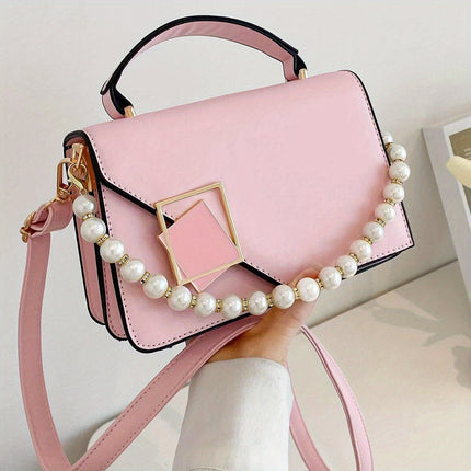 Solid Color PU Leather Crossbody