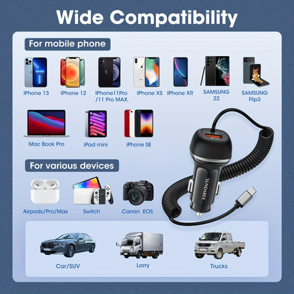 USB-C 51W Super Fast Car Charger - Travel-Ready Power