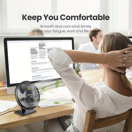 Compact USB Desk Fan – Quiet, Powerful, 3-Speed Cooling