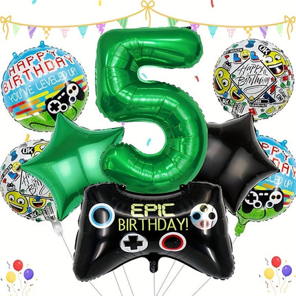 8 Pcs Video Game Birthday Balloons Set