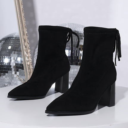 Elegant Black Pointed-Toe Ankle Boots