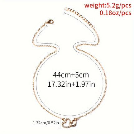 Elegant Heart Rhinestone Necklace