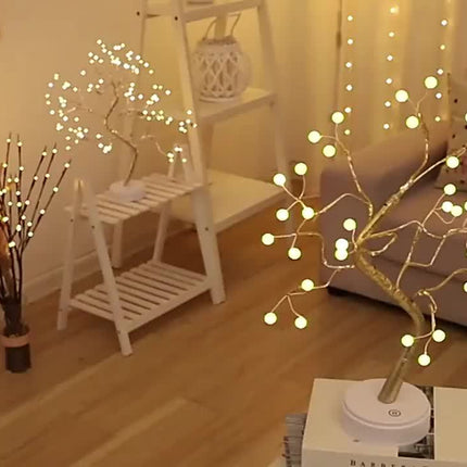 Golden Leaf Tree Lamp - LED Copper Wire Touch Light