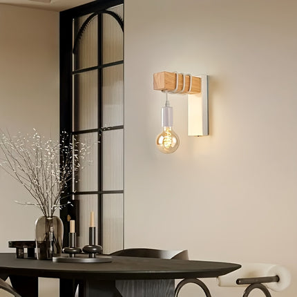 Chic Retro Wooden Wall Lamp - Stylish Lighting for Any Room