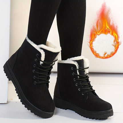 Warm Faux Fur Lace-Up Boots