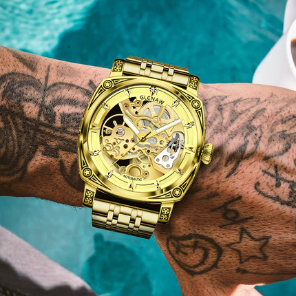 Golden Skeleton Automatic Wristwatch