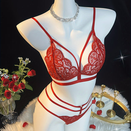 Romantic Floral Lace Lingerie Set
