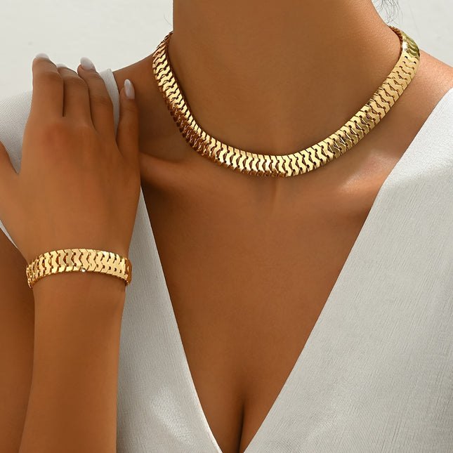 Classic Minimalist Necklace & Bracelet Set