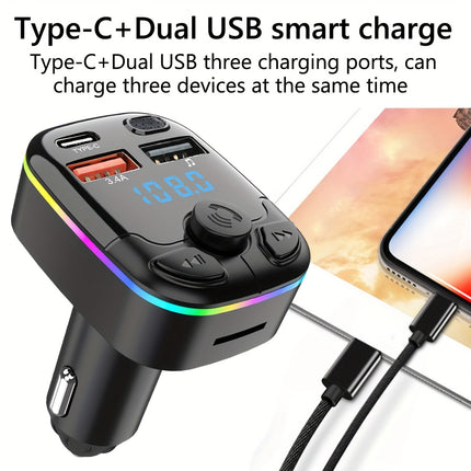 Wireless 5.0 Car Transmitter - Music, Calls & Charging