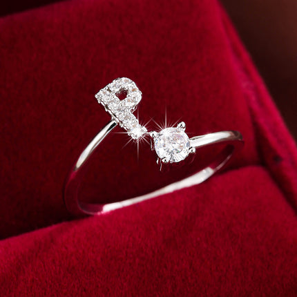Adjustable Letter Zirconia Copper Ring
