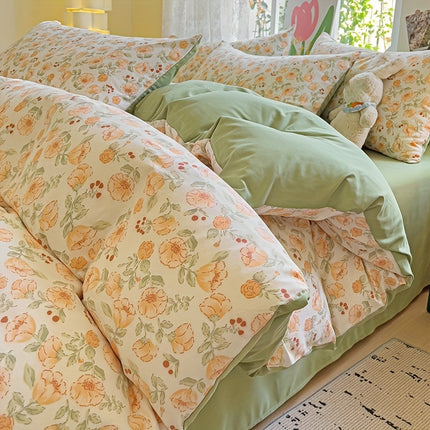 Floral 3-Piece Quilt Cover Set - All-Season Comfort