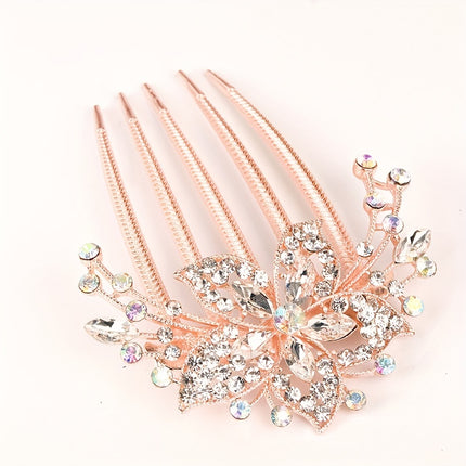Alloy Diamond Insert Hair Comb – Elegant Ponytail Holder