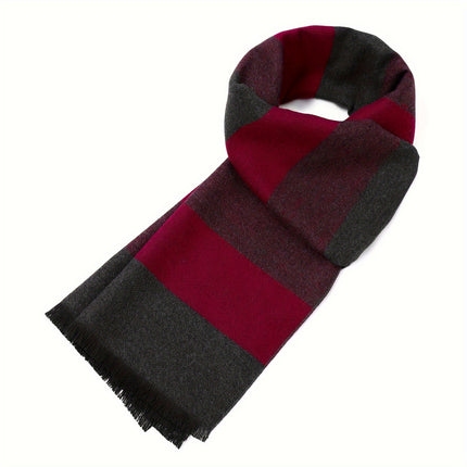 Men’s Luxury Faux Cashmere Plaid Scarf