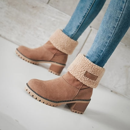 Elegant Fur-Trim Ankle Boots