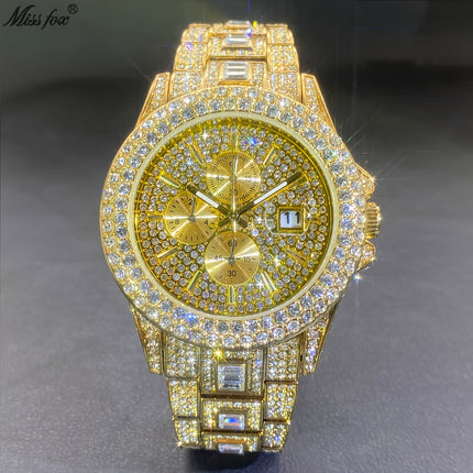 Golden Ice Hip-Hop Luxury Watch